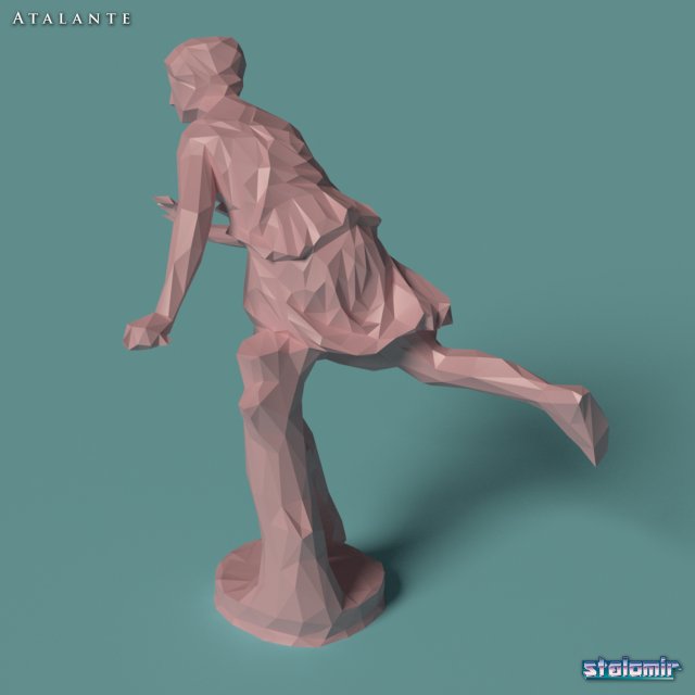 Download polygonal statue atalante printable 3D Model