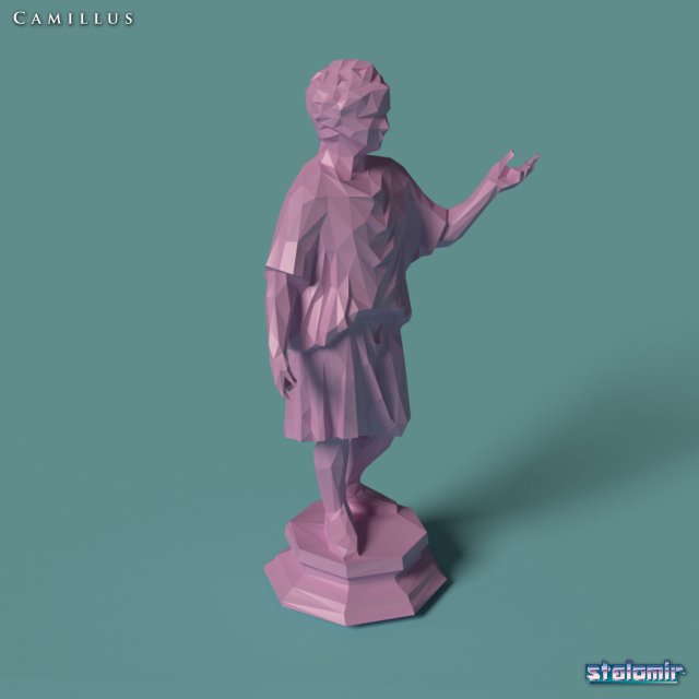 Download polygonal statue camillus printable 3D Model
