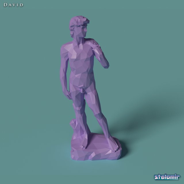 polygonal statue david printable 3D Print Model .c4d .max .obj .3ds .fbx .lwo .lw .lws