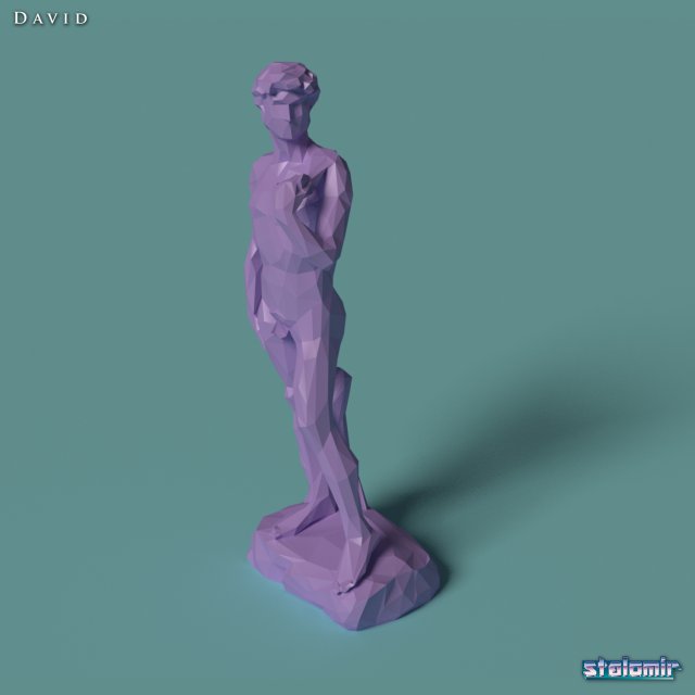 Download polygonal statue david printable 3D Model