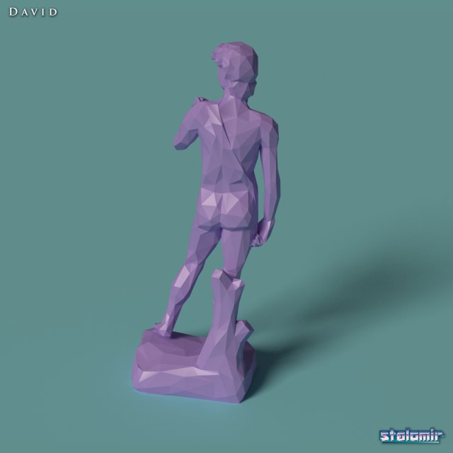 Download polygonal statue david printable 3D Model