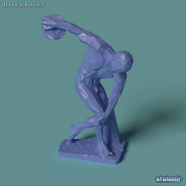 polygonal statue discobolus printable Model do druku 3D .c4d .max .obj .3ds .fbx .stl .blend 