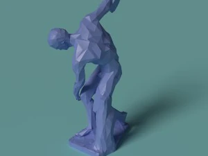 polygonal statue discobolus printable 3D Print Model
