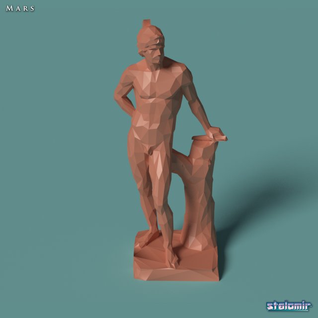 polygonal statue mars printable 3D Print Model .c4d .max .obj .3ds .fbx .stl .blend 