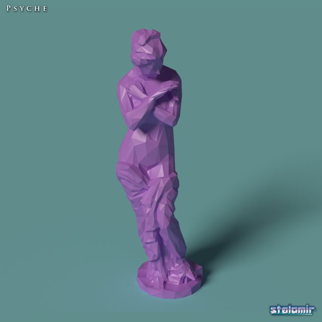 polygonal statue psyche printable 3D Print Model .c4d .max .obj .3ds .fbx .lwo .lw .lws