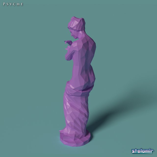 Download polygonal statue psyche printable 3D Model