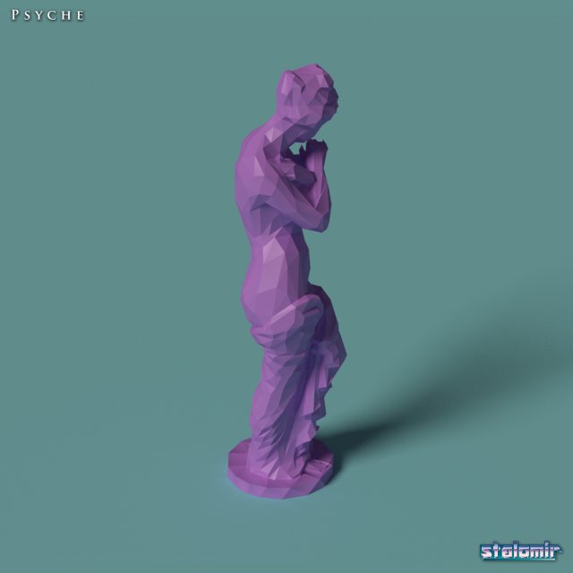 Download polygonal statue psyche printable 3D Model