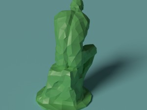 polygonal statue thinker printable 3D Print Model