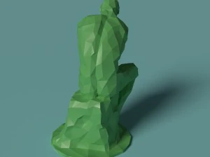 polygonal statue thinker printable 3D Print Model