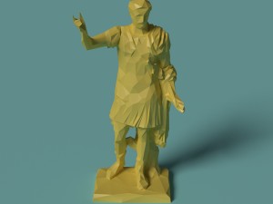 polygonal statue trajan printable 3D Print Model