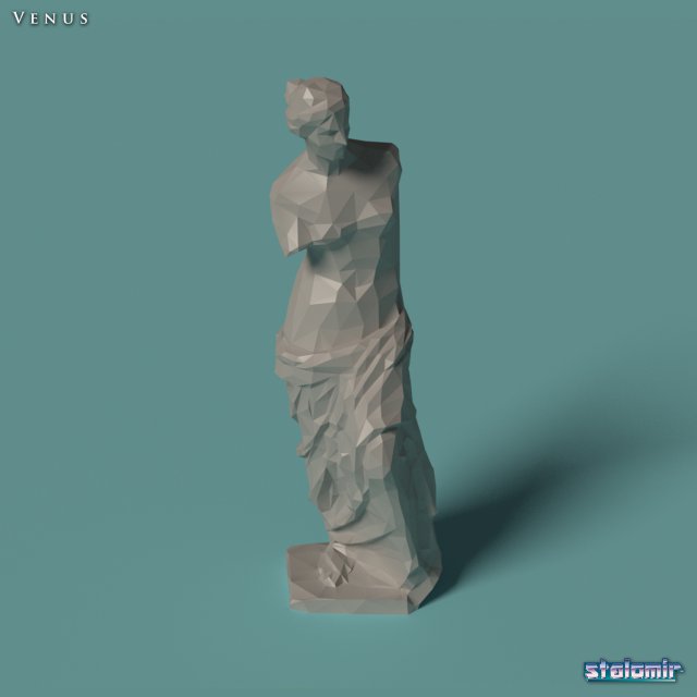 polygonal statue venus printable 3Dプリントモデル .c4d .max .obj .3ds .fbx .stl .blend 