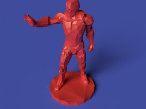 polygonal iron man printable figurine 3D Print Model