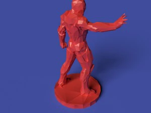 polygonal iron man printable figurine 3D Print Model