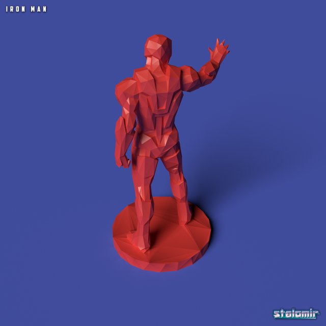 Download polygonal iron man printable figurine 3D Model
