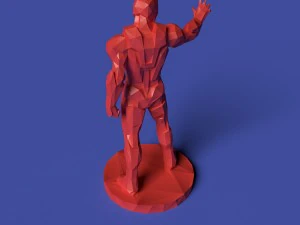 polygonal iron man printable figurine 3D Print Model