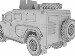 russian jeep gaz-tiger 3D Model