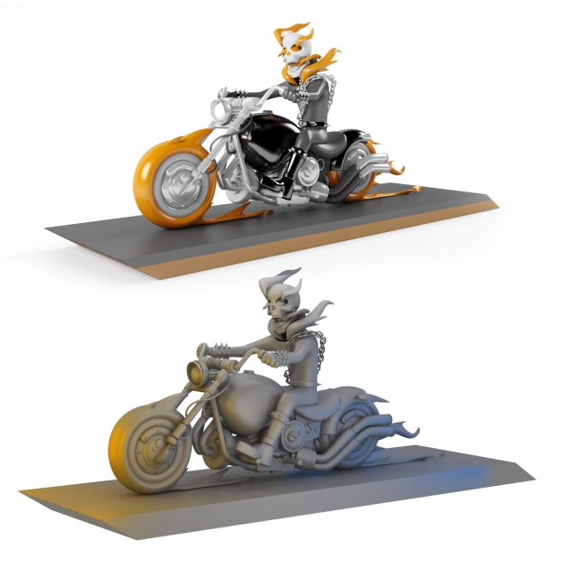 ghost rider 3D Модель .c4d .max .obj .3ds .fbx .stl .blend 