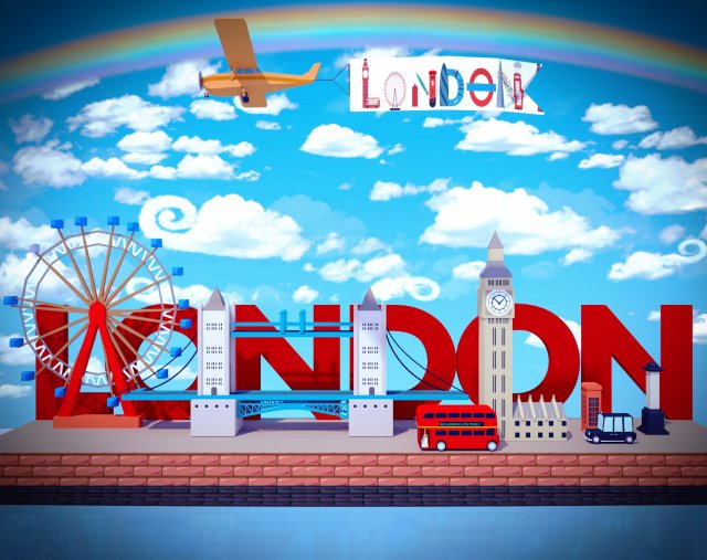 low poly london 3D Модель .c4d .max .obj .3ds .fbx .stl .blend 