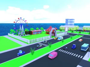 simplepoly urban - low poly assets 3D Model