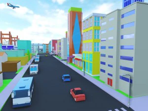 simplepoly urban - low poly assets 3D Model