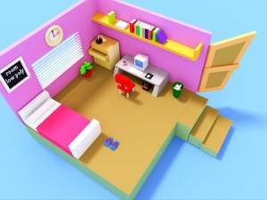 low poly room Modello 3D