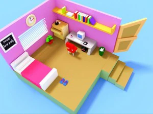 low poly room 3D Model