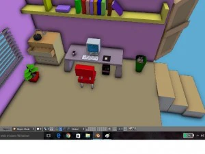 low poly room 3D Model