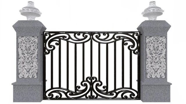 exterior gate architectural door 3D Model .c4d .max .obj .3ds .fbx .stl .blend 