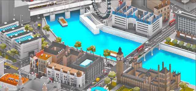 low poly london city 3D Model .c4d .max .obj .3ds .fbx .stl .blend 