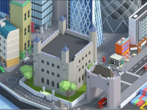 low poly london city 3D Model