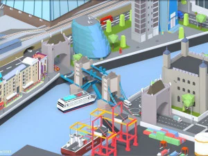 low poly london city 3D Model