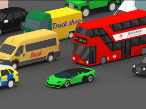 low poly london city 3D Model