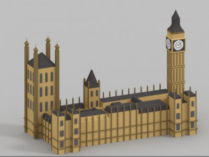 low poly london city 3D Model