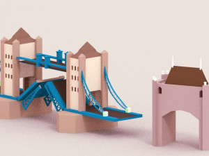low poly london city 3D Model