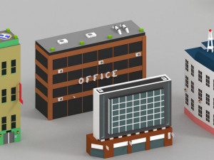 low poly london city 3D Model