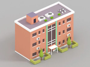 low poly london city 3D Model