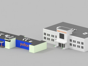 low poly london city 3D Model