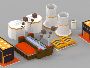 low poly london city 3D Model