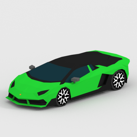 low poly lamborghini Model 3D .c4d .max .obj .3ds .fbx .stl .blend 