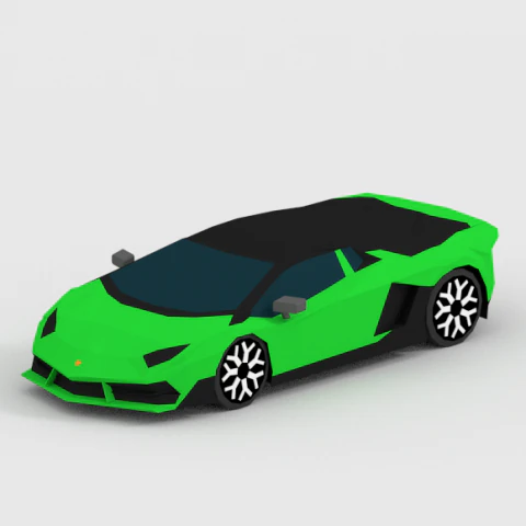 low poly lamborghini 3D Model .c4d .max .obj .3ds .fbx .stl .blend 
