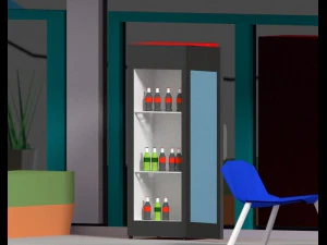 low poly corner coffee shop 3D Model