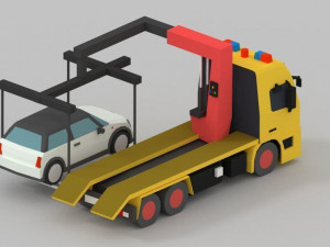 low poly tow truck 3D Model
