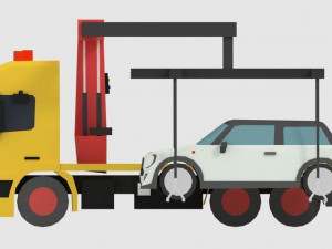 low poly tow truck 3D Model