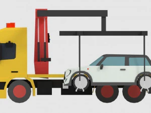 low poly tow truck 3D Model