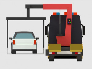 low poly tow truck 3D Model