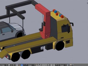low poly tow truck 3D Model