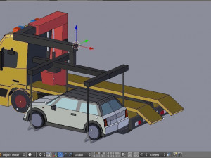 low poly tow truck 3D Model