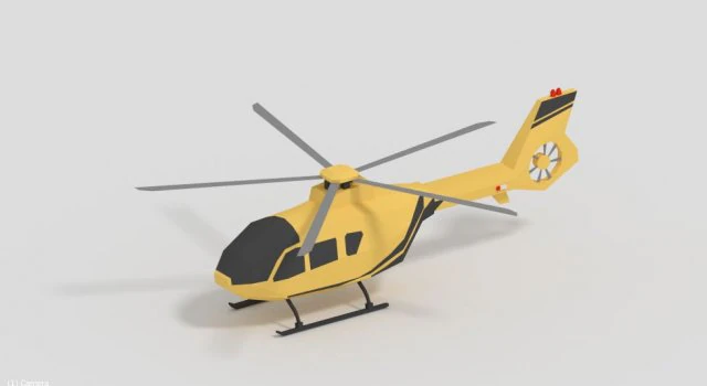 low poly helicopter game ready 3D Model .c4d .max .obj .3ds .fbx .stl .blend 