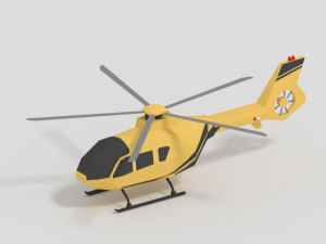 low poly helicopter game ready 3D Model