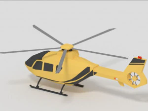 low poly helicopter game ready 3D Model